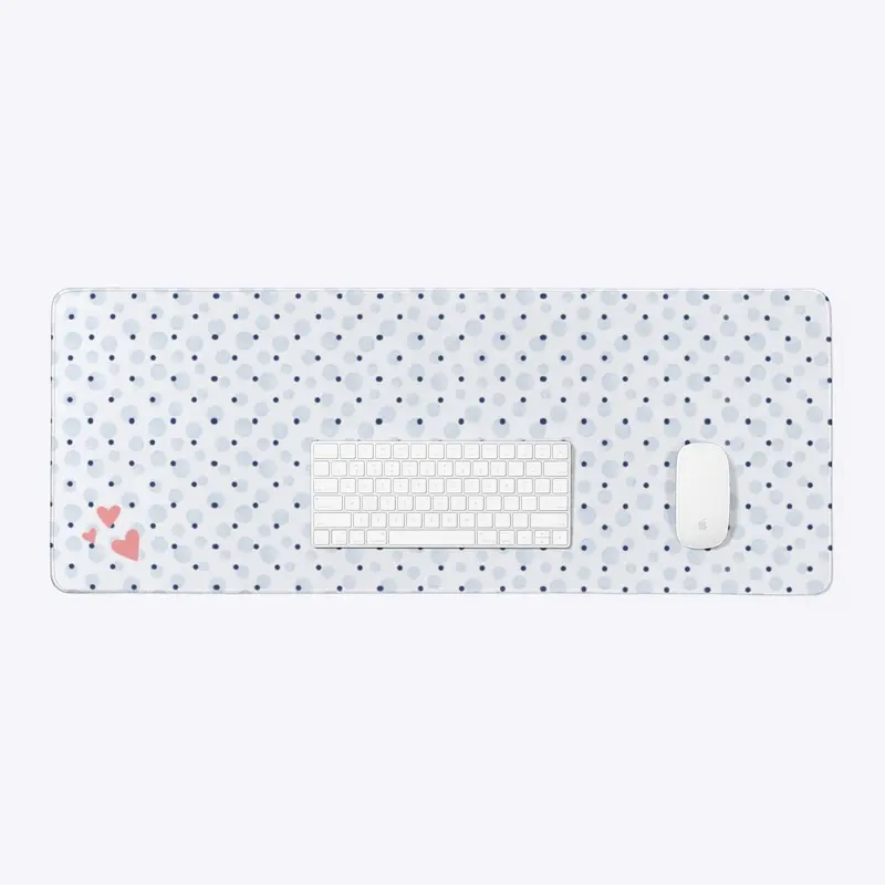 Blue Hearts Desk Mat